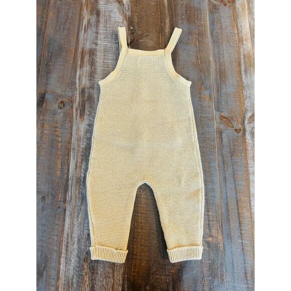 Carters Organic Cotton Sweater Knit Overalls Size 9 Months Unisex Khaki - Picture 6 of 7